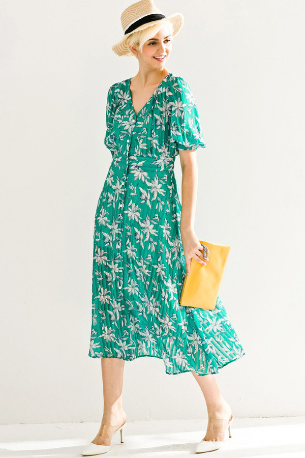 Few Moda Vintage Leaves Midi Dress Few Moda Vintage Leaves Midi Dress