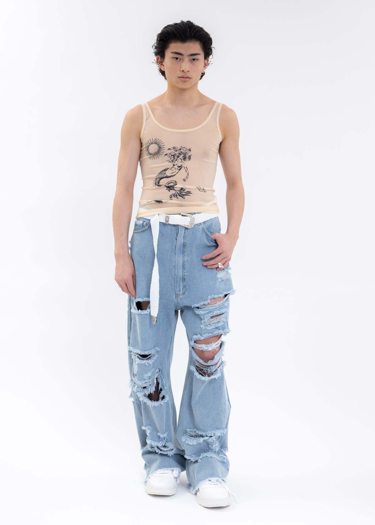 Natasha Zinko PIXEL HEART DENIM RAGGED 