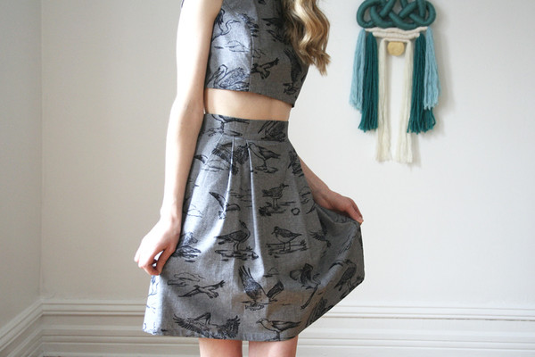 Birds of North America Aracari Skirt Black (Toile Birds) Birds of North America Aracari Skirt Black (Toile Birds)