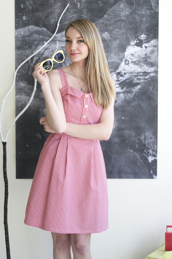 Birds of North America Sylph Dress - Red Gingham Birds of North America Sylph Dress - Red Gingham