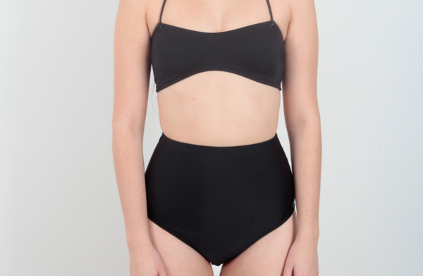 Minnow Bathers High-Waisted Black Lemmy Bottoms Minnow Bathers High-Waisted Black Lemmy Bottoms