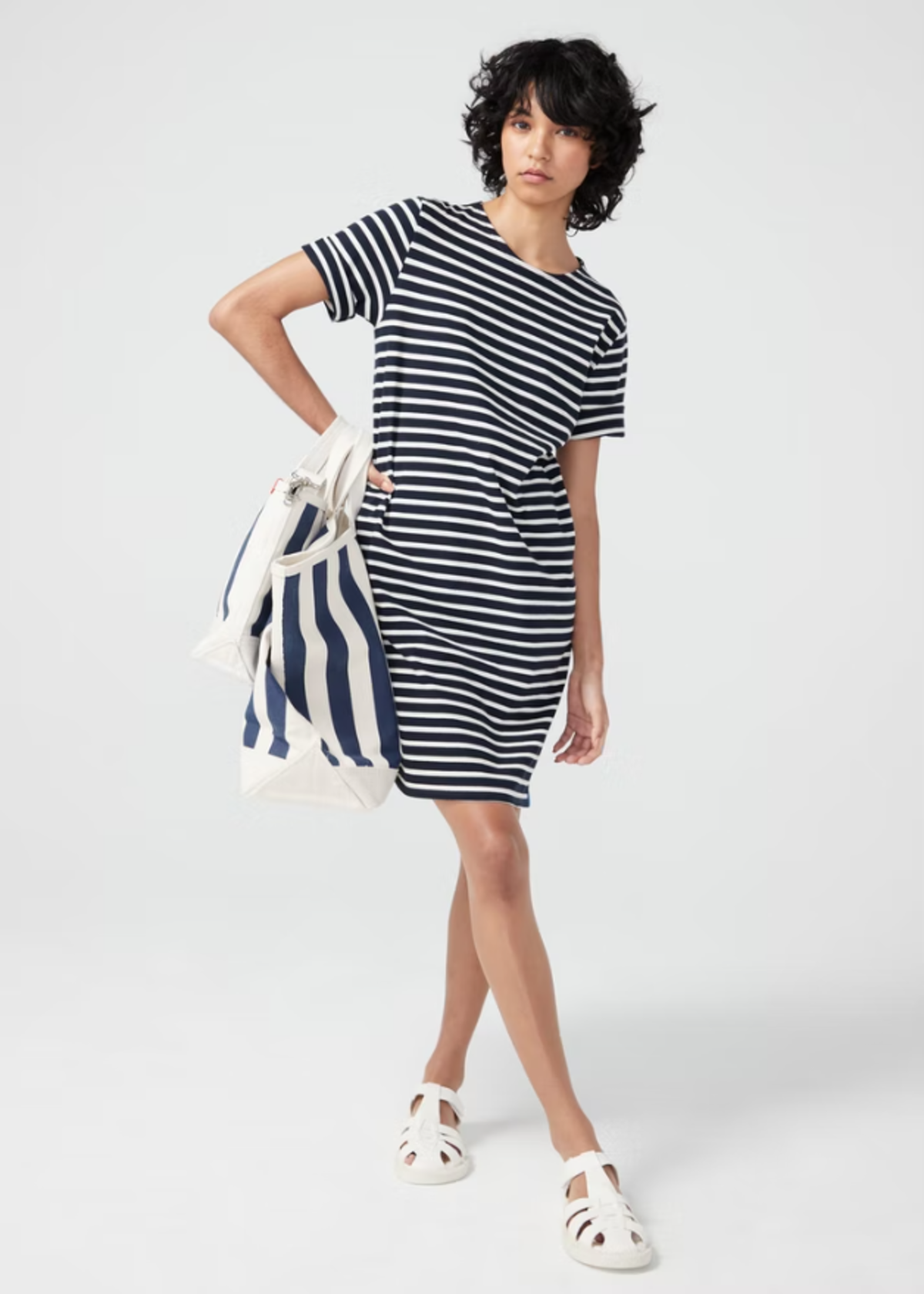 Tee Dress - Navy/Cream | Garmentory