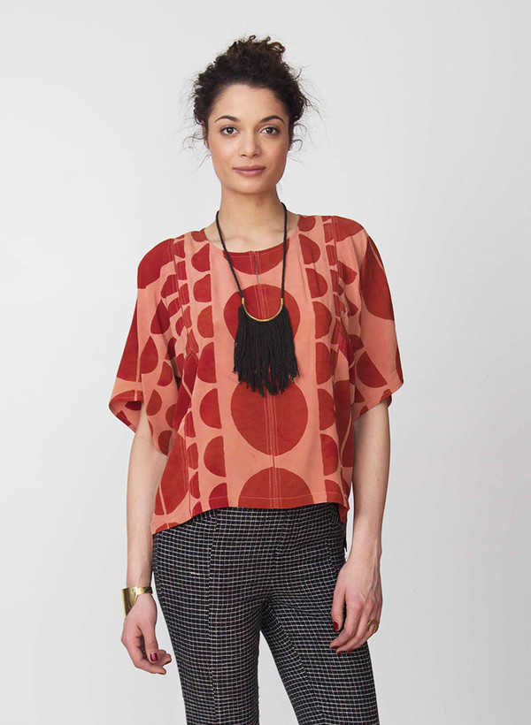 Seek Collective Jynne top | earth red eclipse print Seek Collective Jynne top | earth red eclipse print
