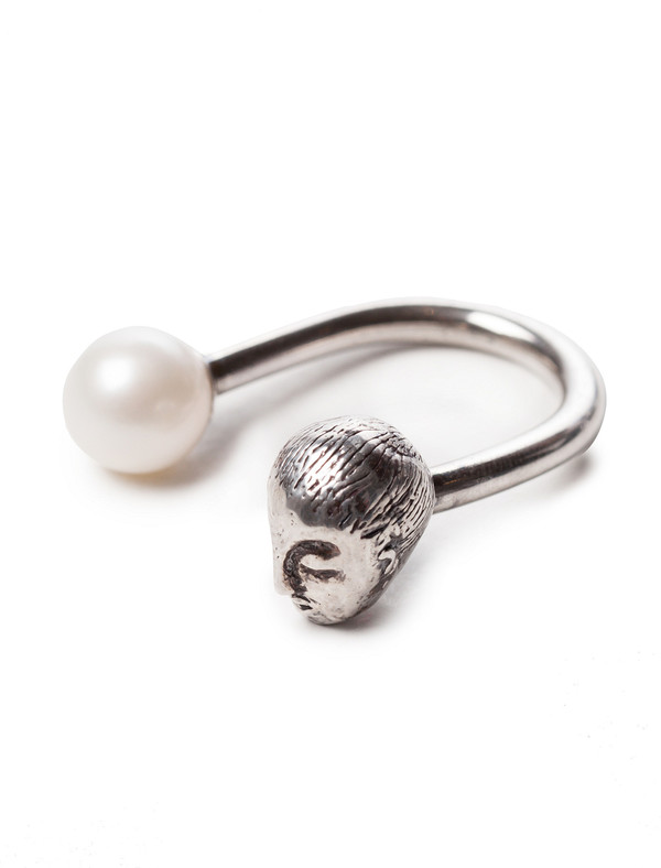 Casa Malaspina Womens Muse Ring Silver with White Pearl Casa Malaspina Womens Muse Ring Silver with White Pearl