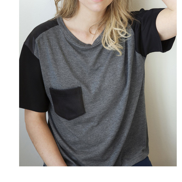 Grob Grey & Black Roxanne Tee Grob Grey & Black Roxanne Tee