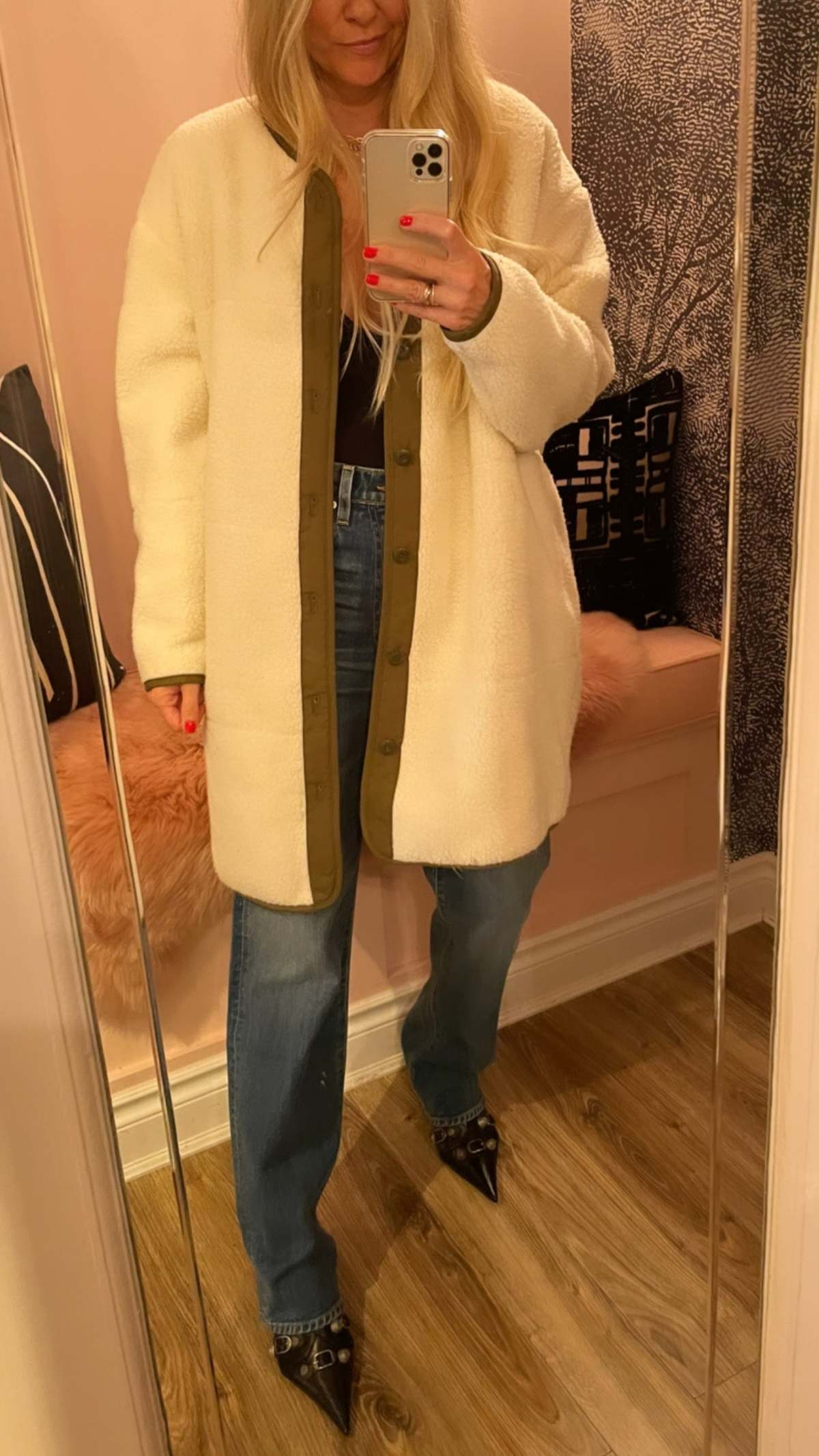 Mother Denim The Sherpa Cocoon Coat 