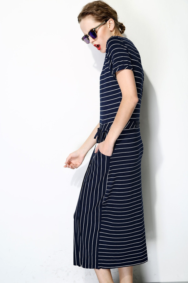 FEW MODA Front Split Stripe Dress FEW MODA Front Split Stripe Dress