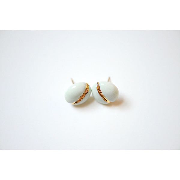 Porcelain and Stone Gold Navigation Earrings Porcelain and Stone Gold Navigation Earrings