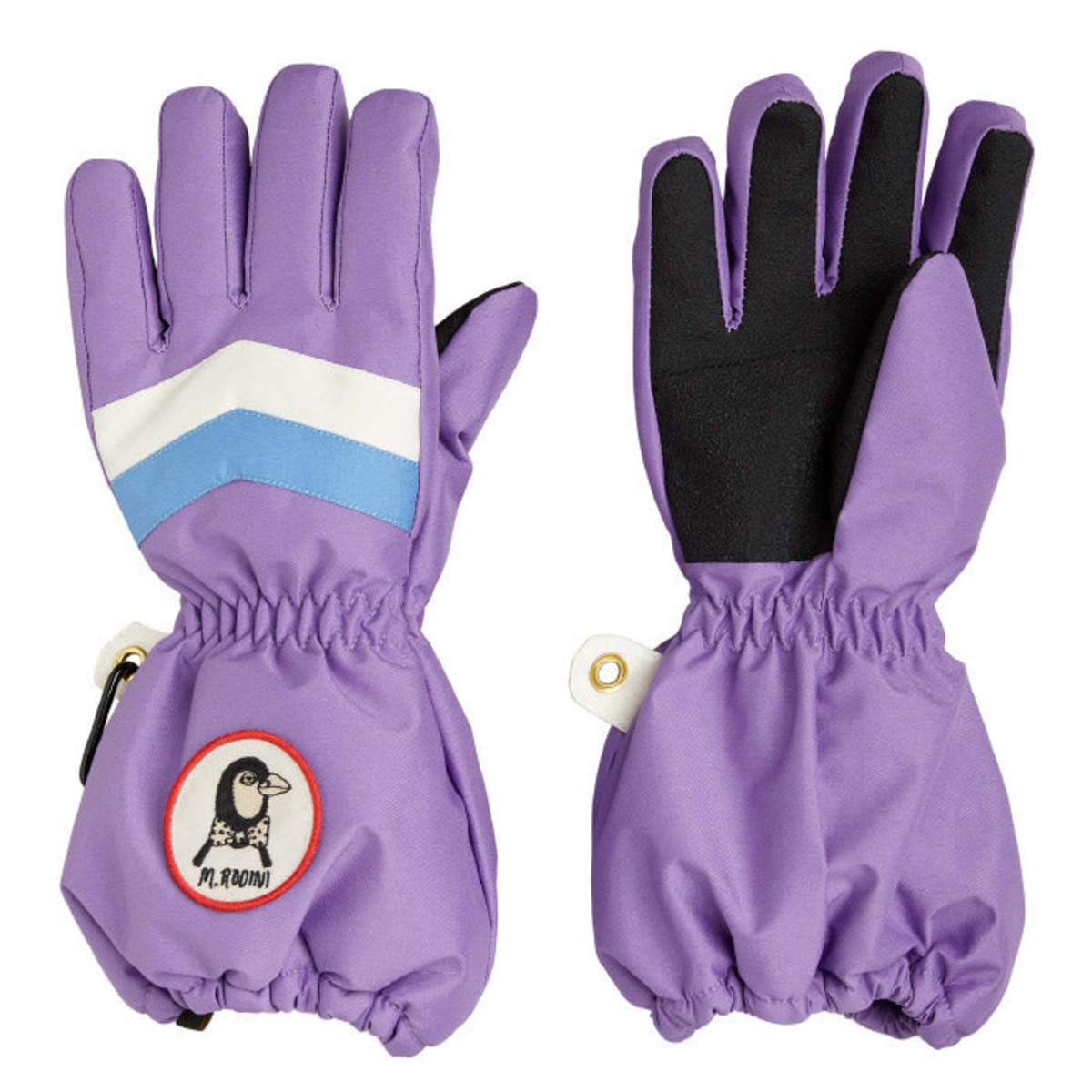 purple ski gloves