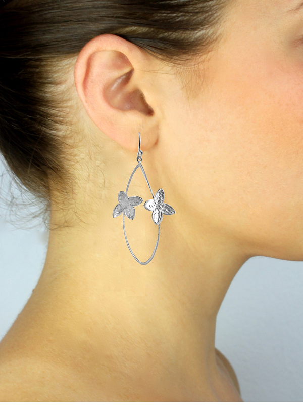 SíSí Design Silver Double Jasmine Hoops SíSí Design Silver Double Jasmine Hoops