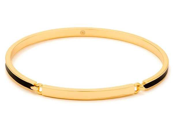 Gorjana Gwen Hinge Bangle with Black Enamel Gorjana Gwen Hinge Bangle with Black Enamel