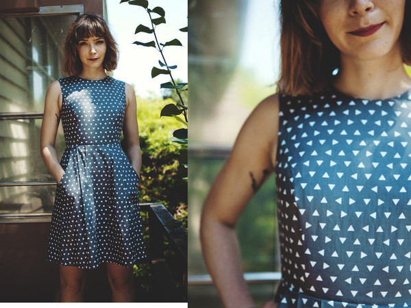 Birds of North America Antbird Dress Grey Triangles Birds of North America Antbird Dress Grey Triangles