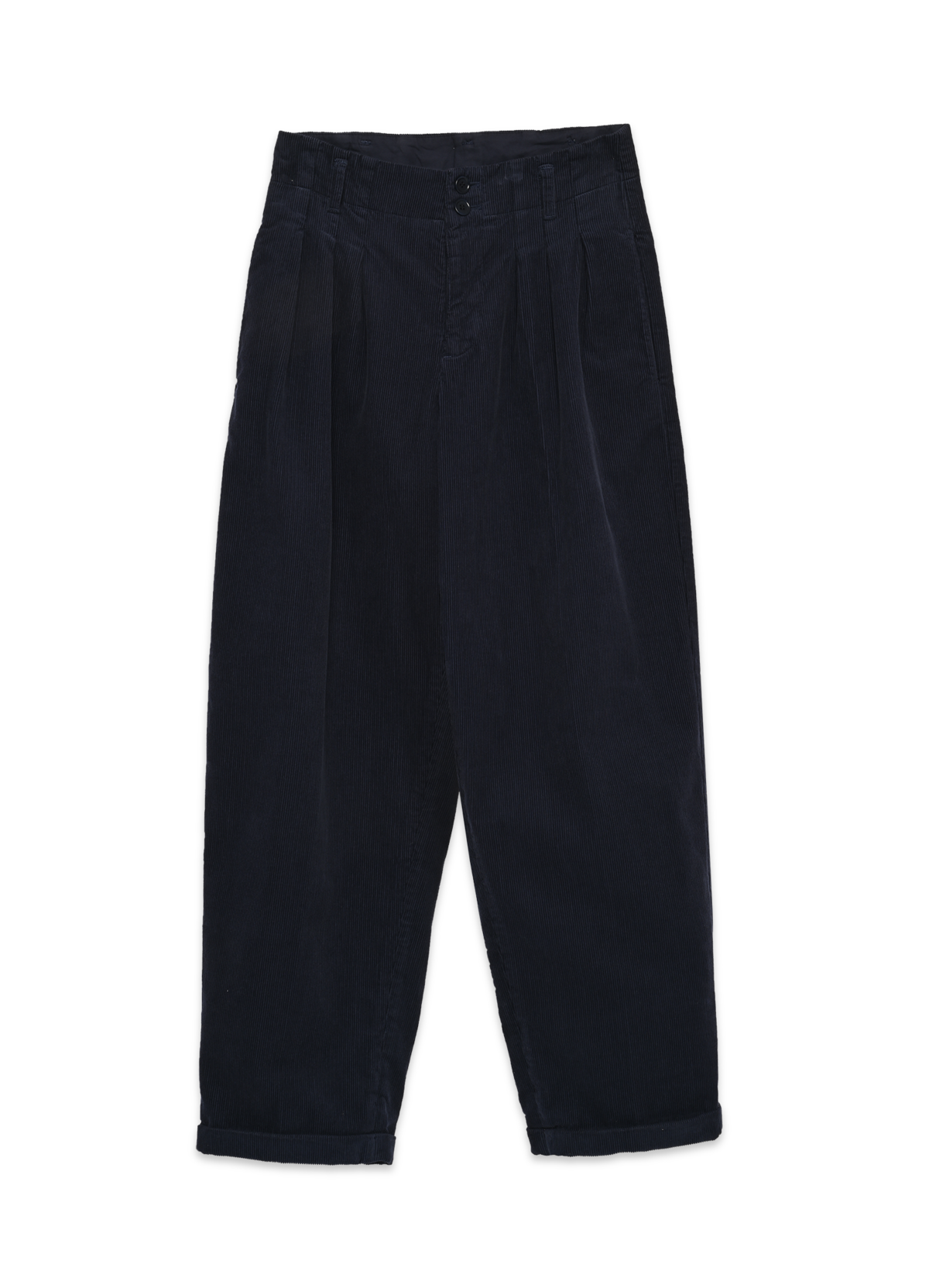 YMC Keaton Cotton Trousers Navy Garmentory