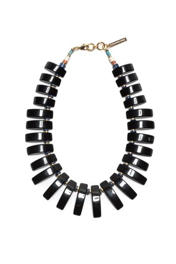 LIZZIE FORTUNATO BLACK TILE NECKLACE LIZZIE FORTUNATO BLACK TILE NECKLACE