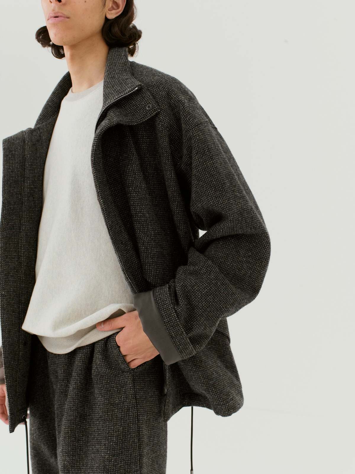 Guru Flared Top with Blouson Sleeves in Charcoal main image 1