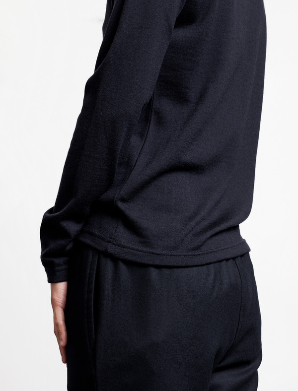 Sunspel Long Sleeve Funnel Neck Jumper Navy Sunspel Long Sleeve Funnel Neck Jumper Navy
