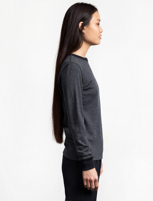 Sunspel Long Sleeve Jumper Charcoal Sunspel Long Sleeve Jumper Charcoal