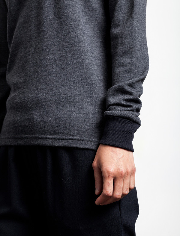 Sunspel Long Sleeve Jumper Charcoal Sunspel Long Sleeve Jumper Charcoal