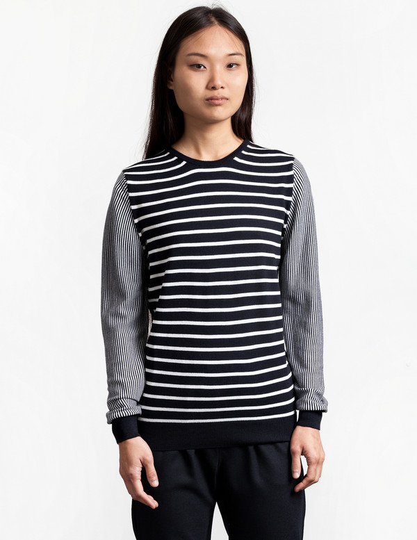 Sunspel Stripe Jumper Frost/Navy Sunspel Stripe Jumper Frost/Navy