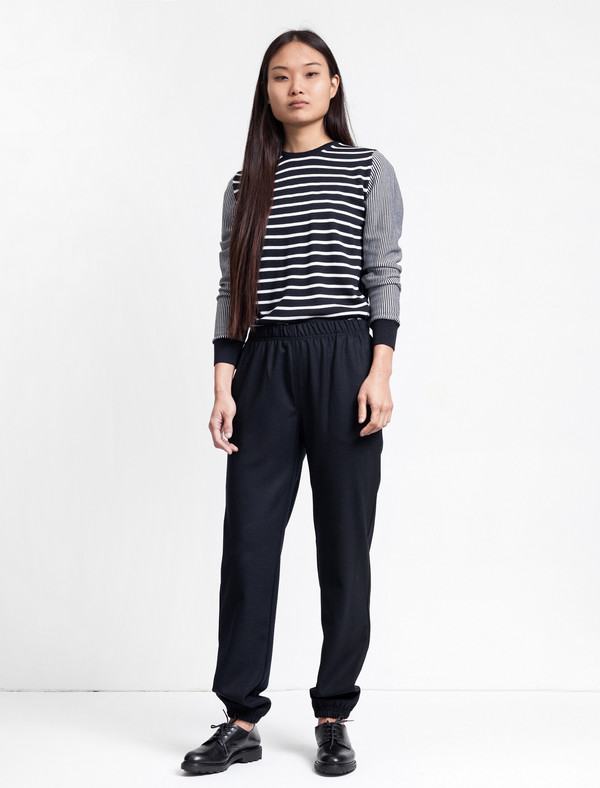 Sunspel Tapered Wool Trouser Navy Sunspel Tapered Wool Trouser Navy