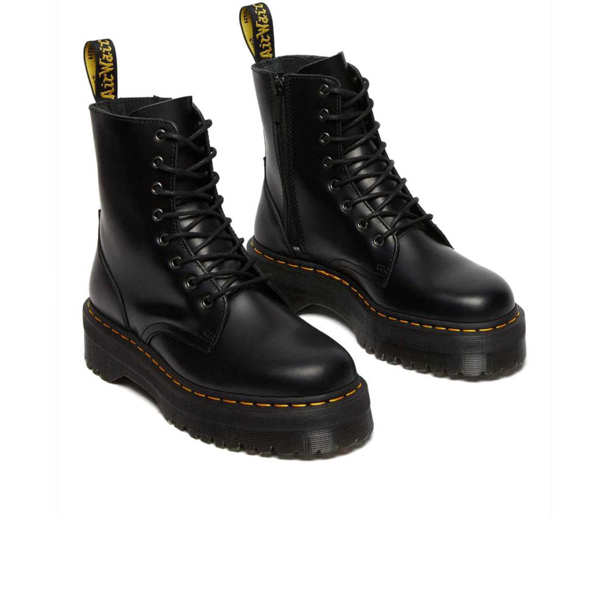 jadon smooth leather platform boots black