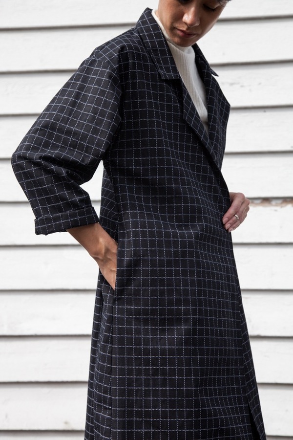 Jesse Kamm Trench Coat | black windowpane Jesse Kamm Trench Coat | black windowpane