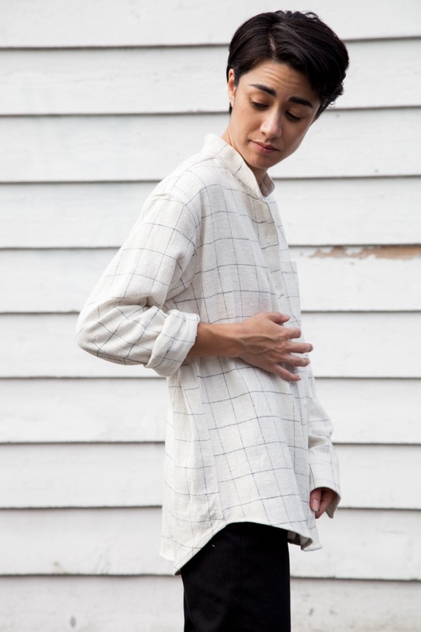 Jesse Kamm Classic Button Down | ivory windowpane Jesse Kamm Classic Button Down | ivory windowpane