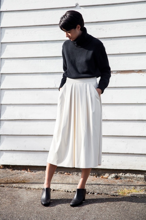 Rachel Comey Chatham Skirt | ivory leatherette Rachel Comey Chatham Skirt | ivory leatherette