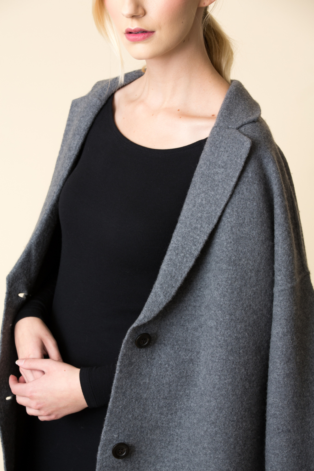 boiled wool car coat